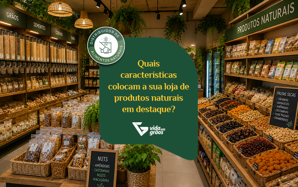 Imagem de uma loja de produtos naturais que tem características de uma loja de destaque.