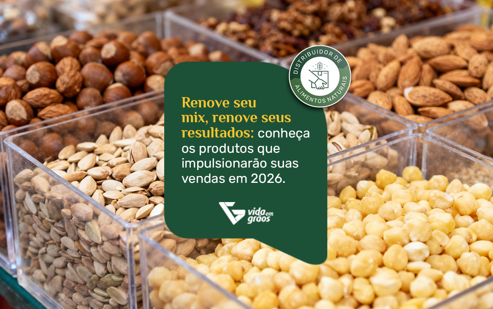 Imagem de alguns produtos naturais de uma loja que está se preparando para impulsionar as vendas em 2026.