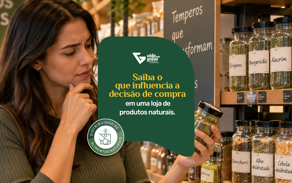 Imagem sendo influenciada por um dos produtos naturais em sua compra.