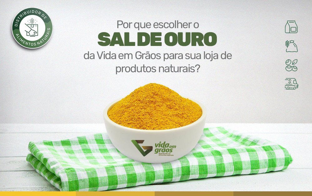 A imagem representa o Sal de Ouro da Vida em Grãos.